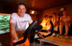 Michele Ufer beim legendären Saunavortrag